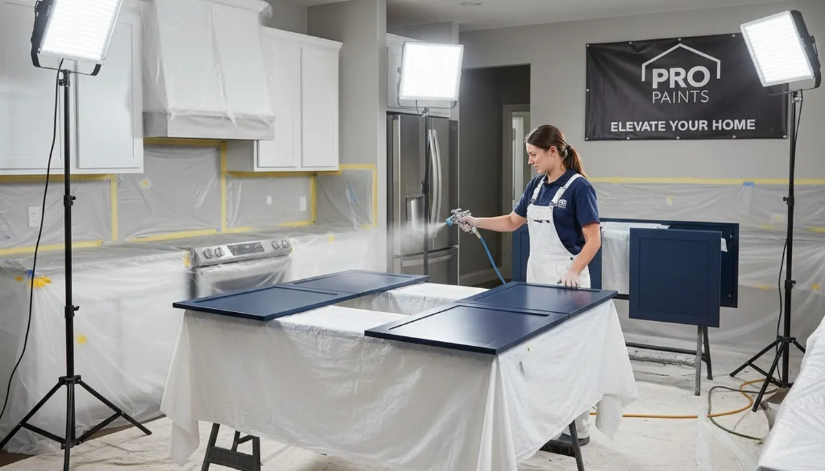 Professional cabinet painting service in Phoenix, AZ kitchen by expert house painters