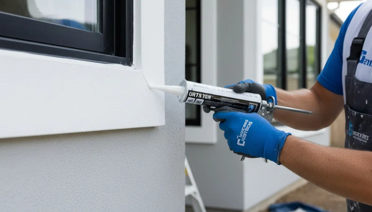 Professional caulking and sealing service on Phoenix AZ home exterior by expert house painters
