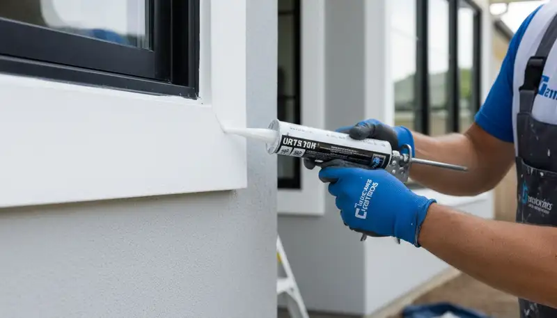 Professional caulking and sealing service on Phoenix AZ home exterior by expert house painters