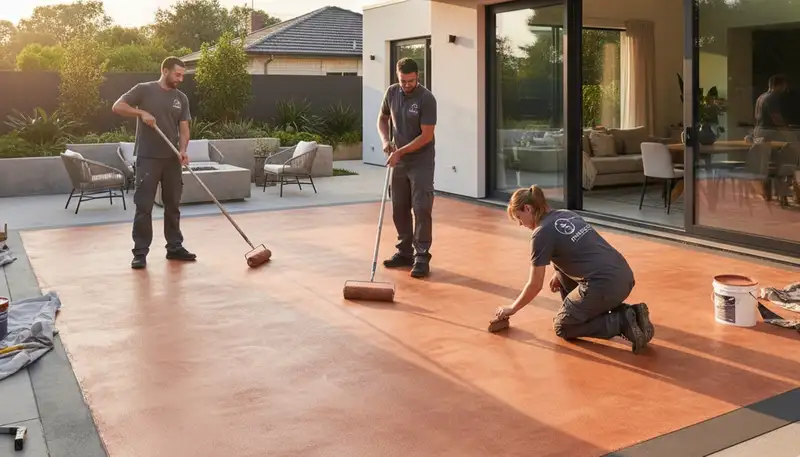 Professional concrete staining for patios and driveways in Phoenix, AZ by expert house painters