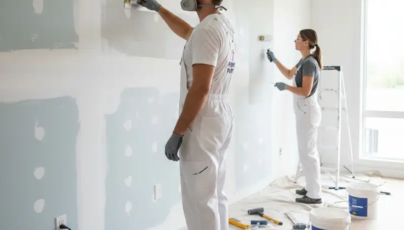 Professional drywall repair and wall painting in Phoenix, AZ home interior by expert painters