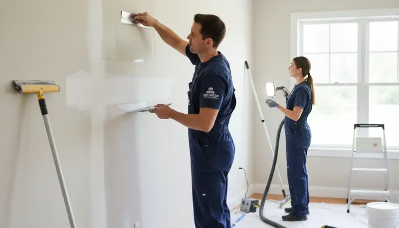 Professional drywall repair and wall painting in Phoenix, AZ home by expert painters