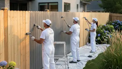 Professional fence painting in Phoenix AZ with UV-resistant finish by local house painting experts