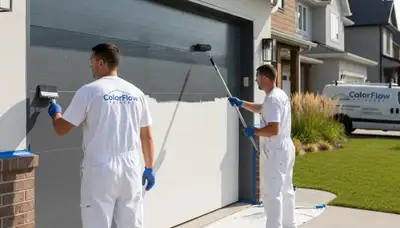 Professional garage door painting in Phoenix AZ with UV-resistant finish for lasting curb appeal