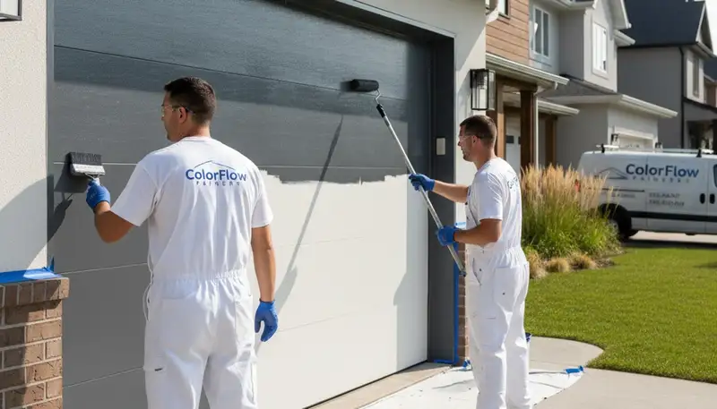 Professional garage door painting in Phoenix AZ with UV-resistant finish for lasting curb appeal