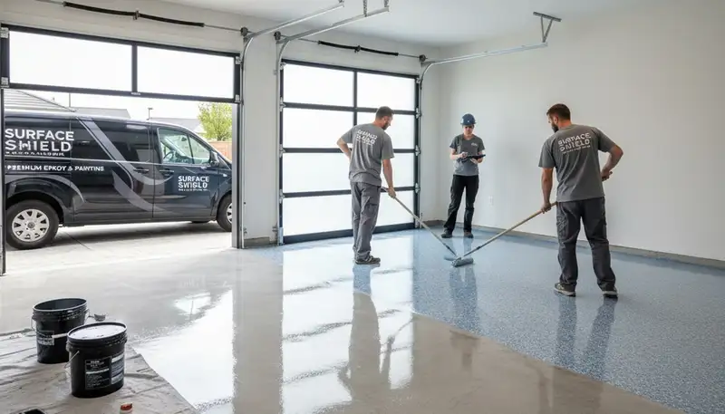 Professional garage floor coating in Phoenix AZ protecting concrete from heat, oil, and heavy use