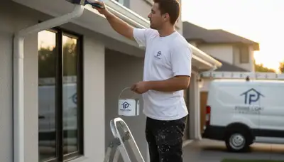 Professional gutter painting on Arizona home exterior by expert house painters in Phoenix, AZ