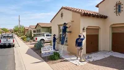 Professional house painters completing exterior home painting in Phoenix, AZ