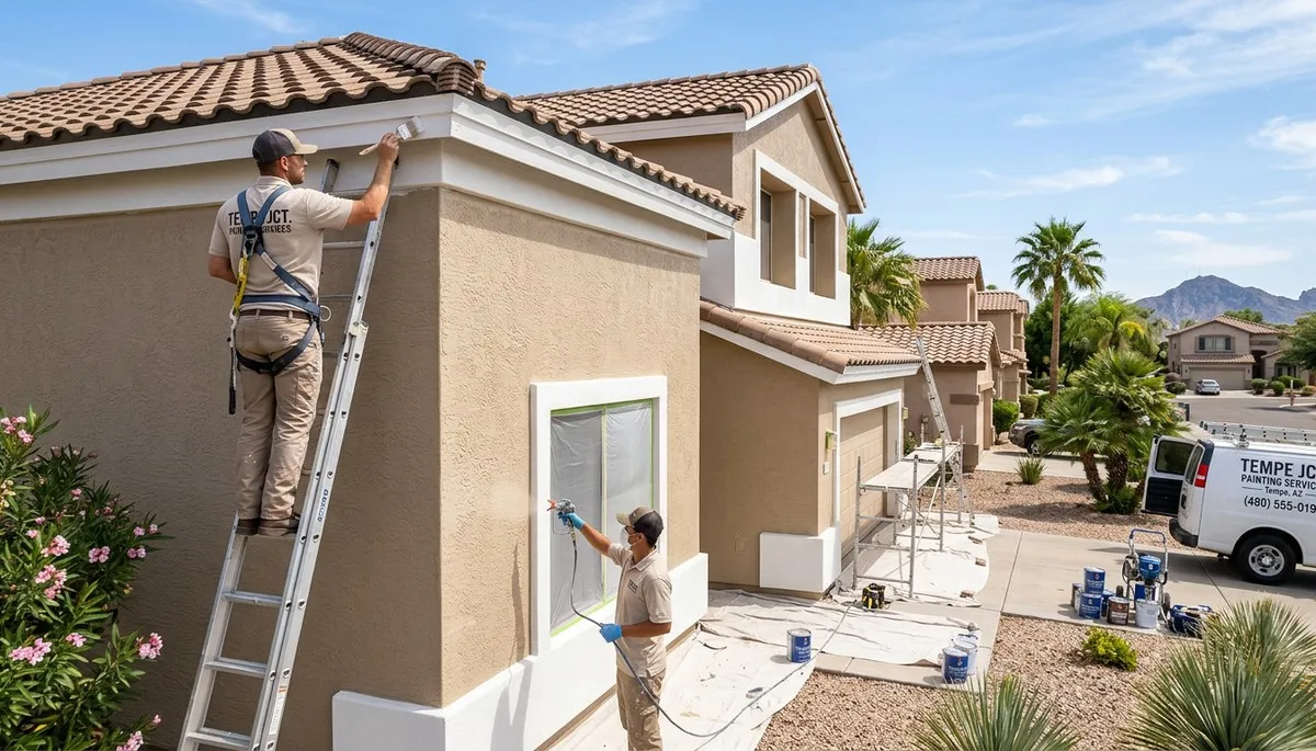 Professional house painters completing exterior home painting in Phoenix AZ