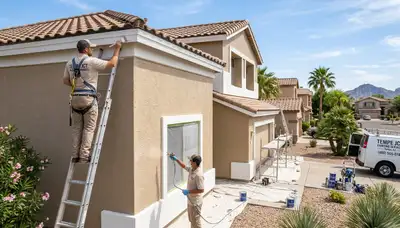 Professional house painters completing exterior home painting in Phoenix AZ