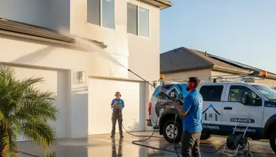 Professional pressure cleaning of home exterior surfaces in Phoenix, AZ by expert house painters