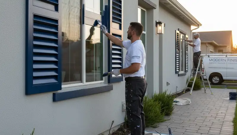Professional shutter painting in Phoenix AZ restoring curb appeal with UV-resistant coatings