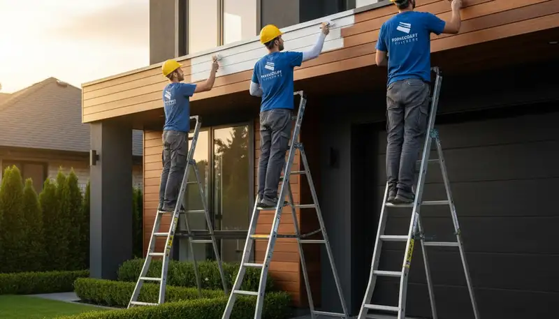 Professional trim and fascia painting on Phoenix AZ home by local exterior house painters